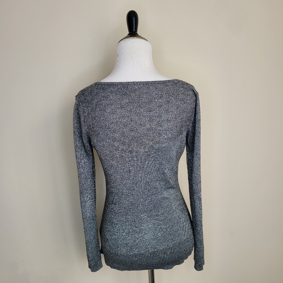Madison gray and silver metallic sweater - Picture 4 of 7